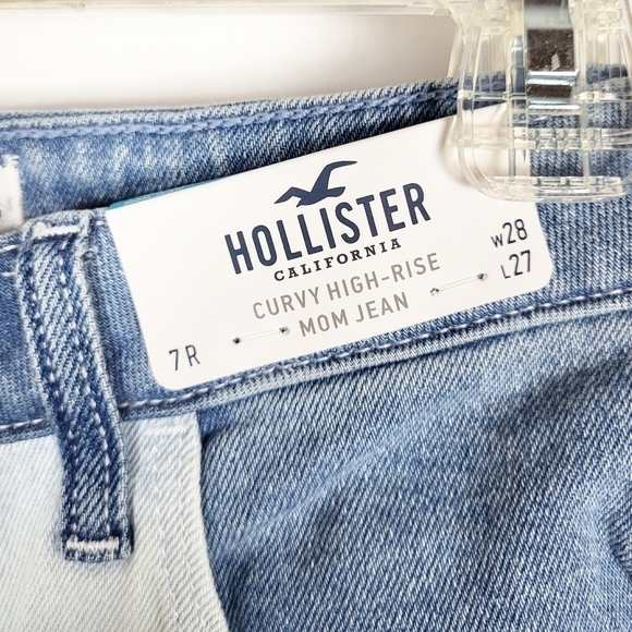 HOLLISTER Curvy High-Rise Patchwork Mom Jeans NWT - Picture 3 of 5